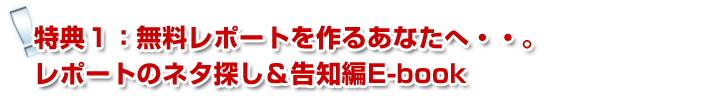 無料レポートのネタ探しと告知マニュアルイーブック